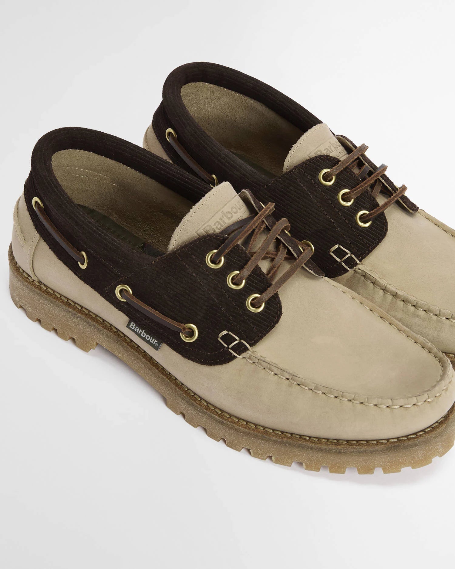 Barbour Re-Engineered Deck Boat Shoes in Sand/Brown MFO0795BE34