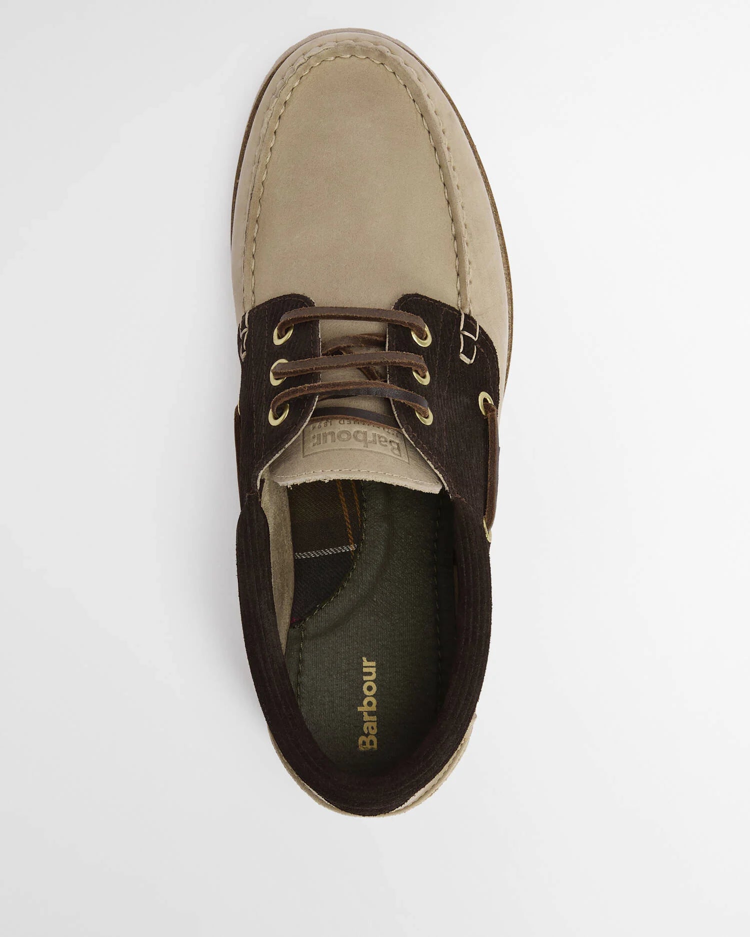 Barbour Re-Engineered Deck Boat Shoes in Sand/Brown MFO0795BE34