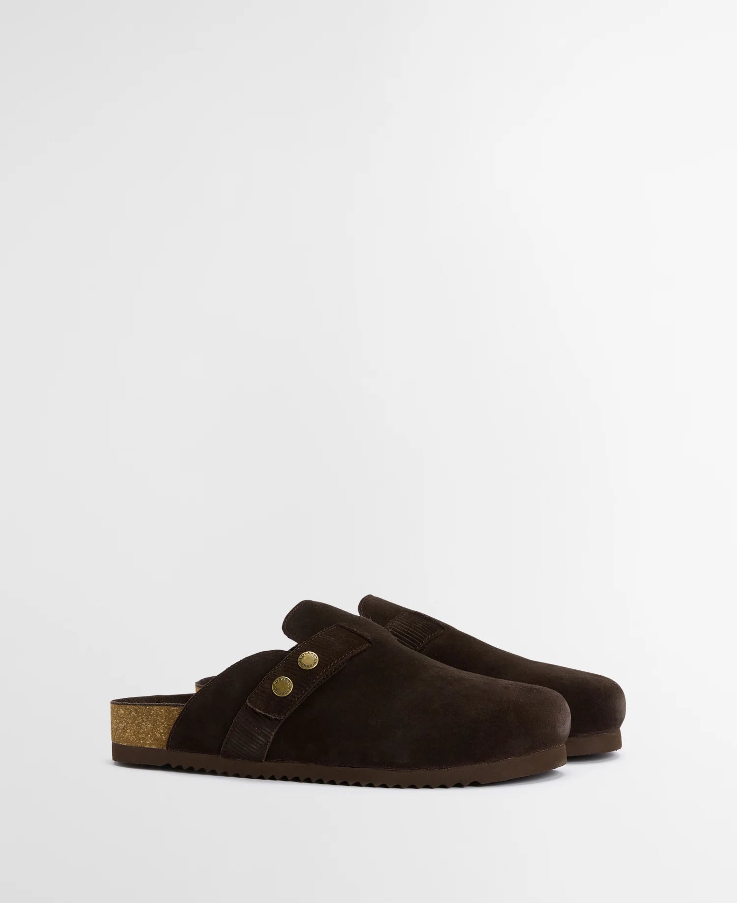 Barbour Bowman Suede Mules in Choc Suede MFO0840BR9911