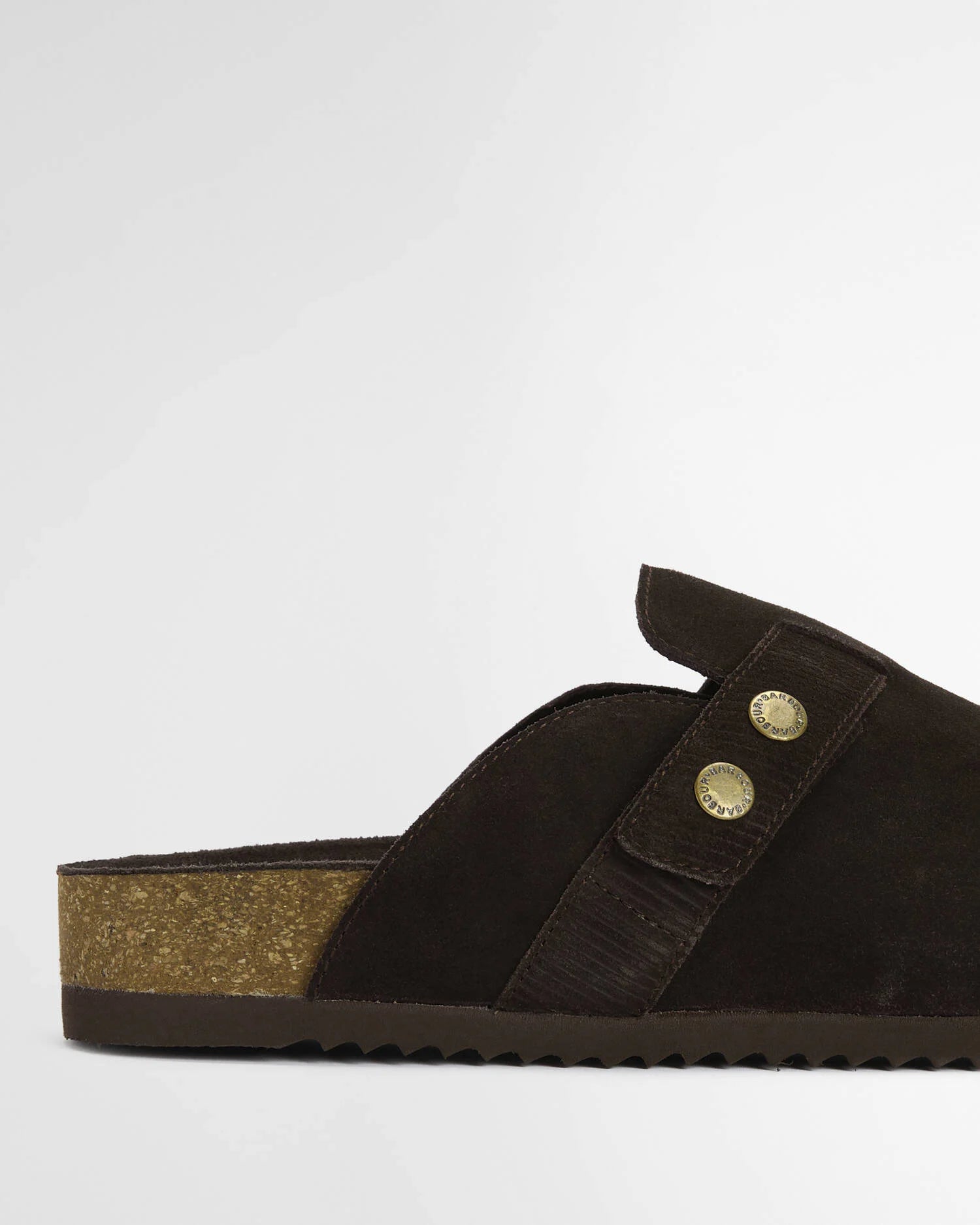 Barbour Bowman Suede Mules in Choc Suede MFO0840BR9911