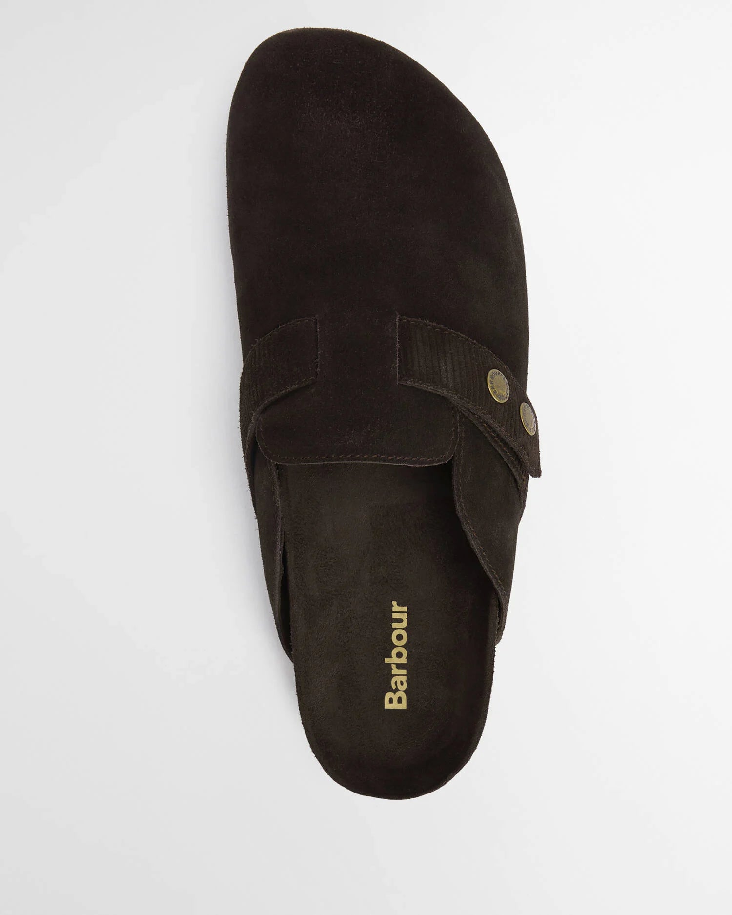 Barbour Bowman Suede Mules in Choc Suede MFO0840BR9911