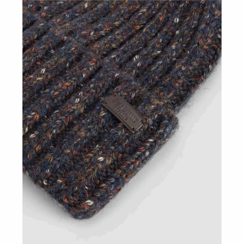 Barbour Kelson Fleck Pom Beanie Hat in Navy & Olive