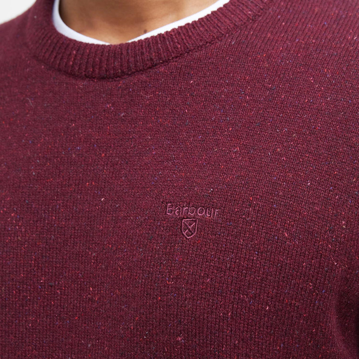 Barbour Essential Tisbury Crew-Neck Jumper In Ruby