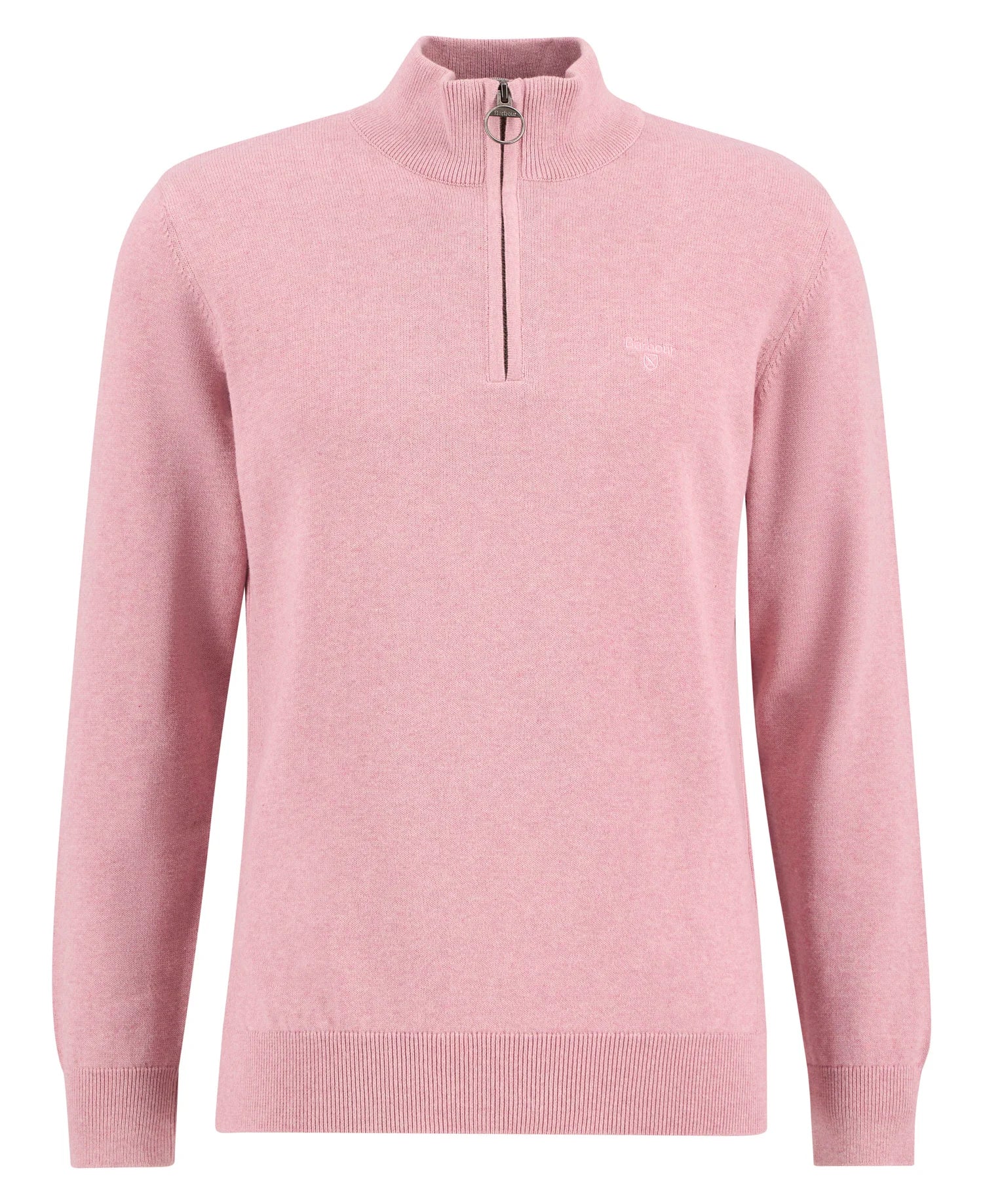 Barbour Cotton Half Zip Sweater in Pink MKN1074
