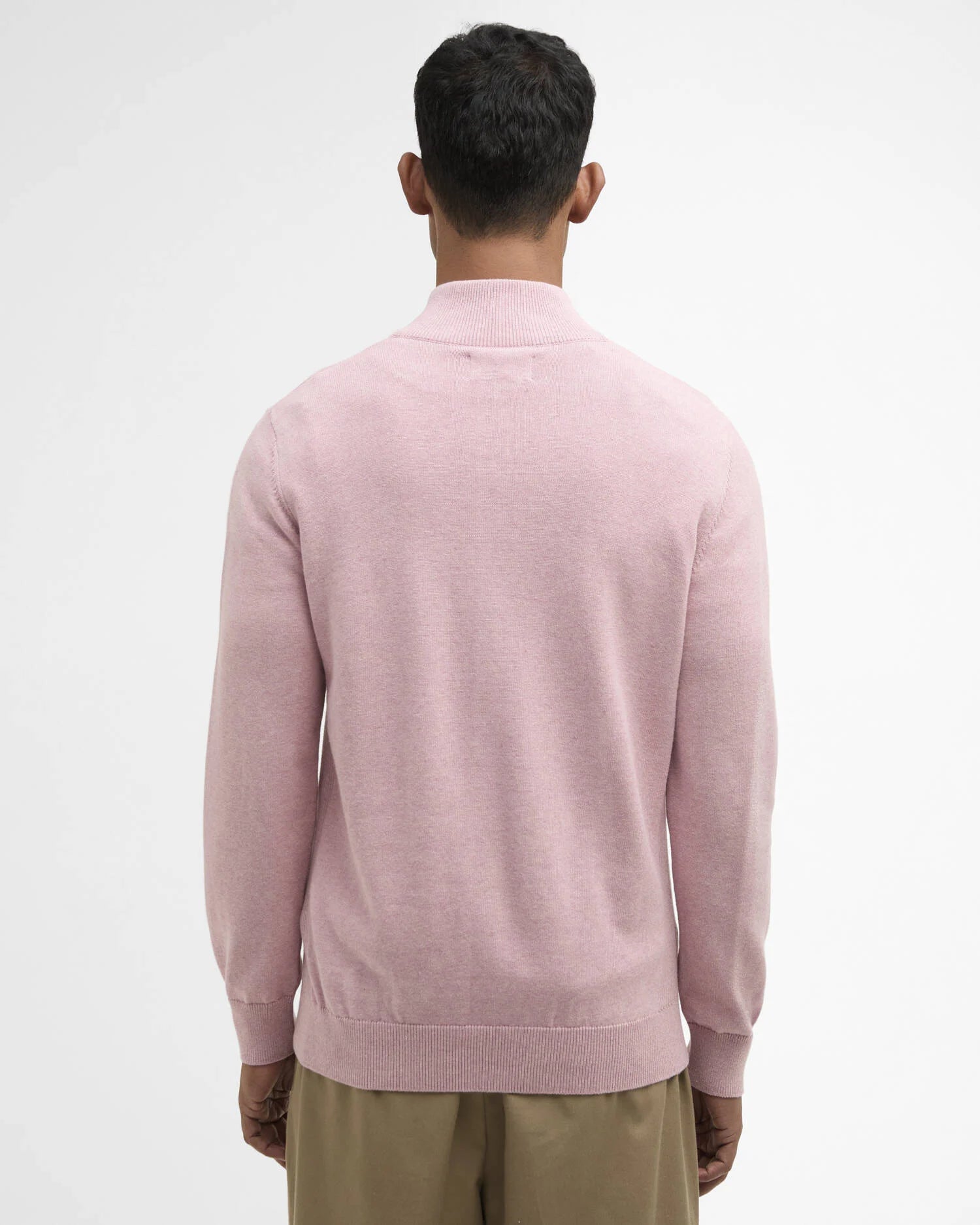 Barbour Cotton Half Zip Sweater in Pink MKN1074