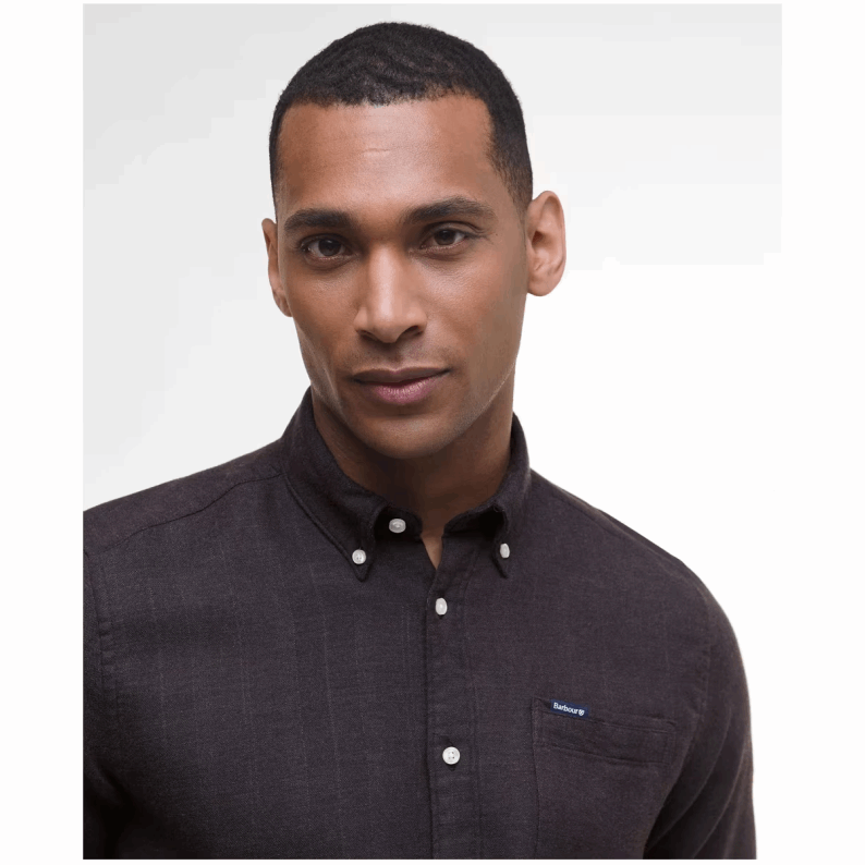Barbour Buckley Tailored Herringbone Shirt – Dark Oak