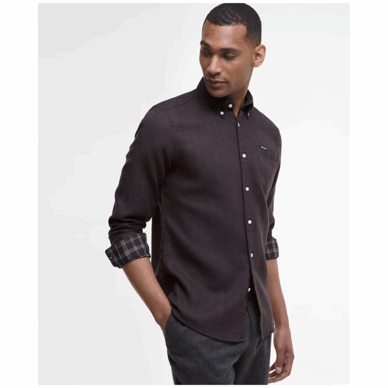 Barbour Buckley Tailored Herringbone Shirt – Dark Oak