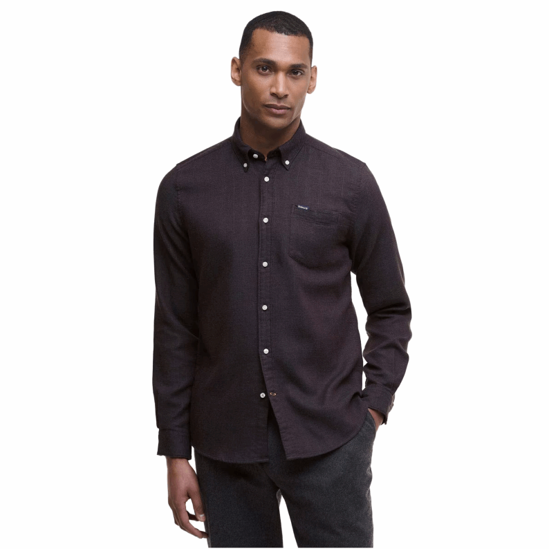 Barbour Buckley Tailored Herringbone Shirt – Dark Oak