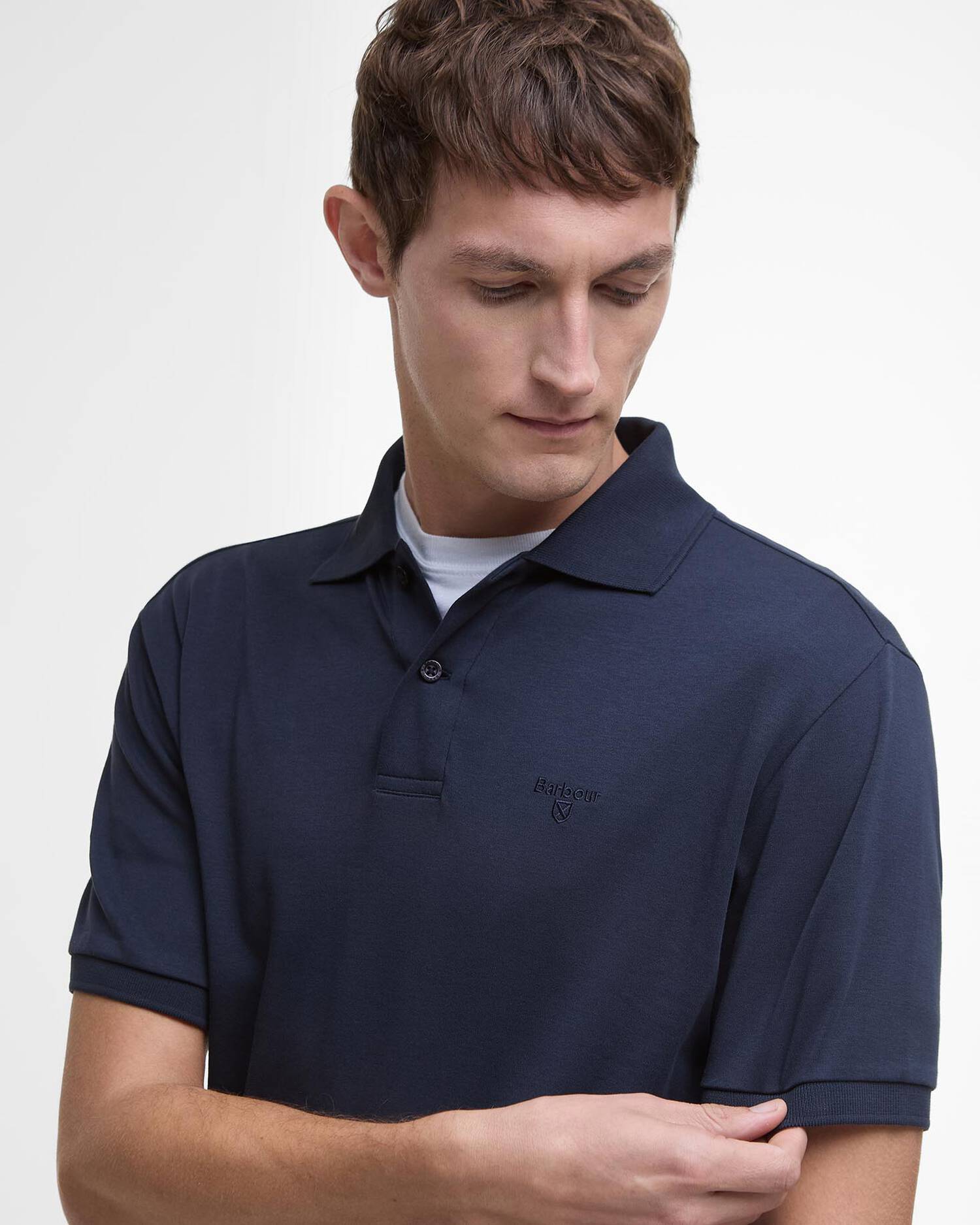 Barbour Hylton Interlock Polo Shirt MML1445 in Navy
