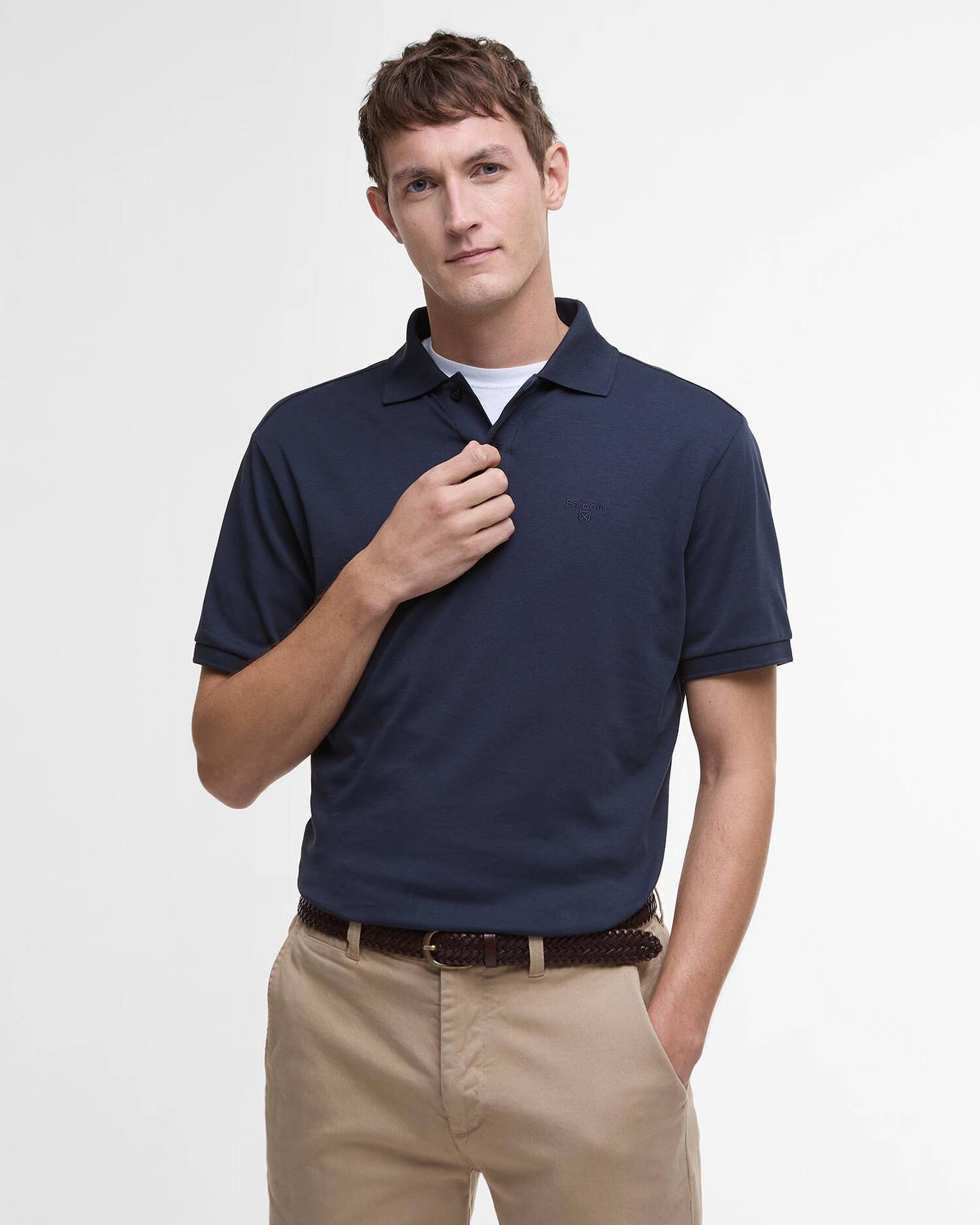 Barbour Hylton Interlock Polo Shirt MML1445 in Navy