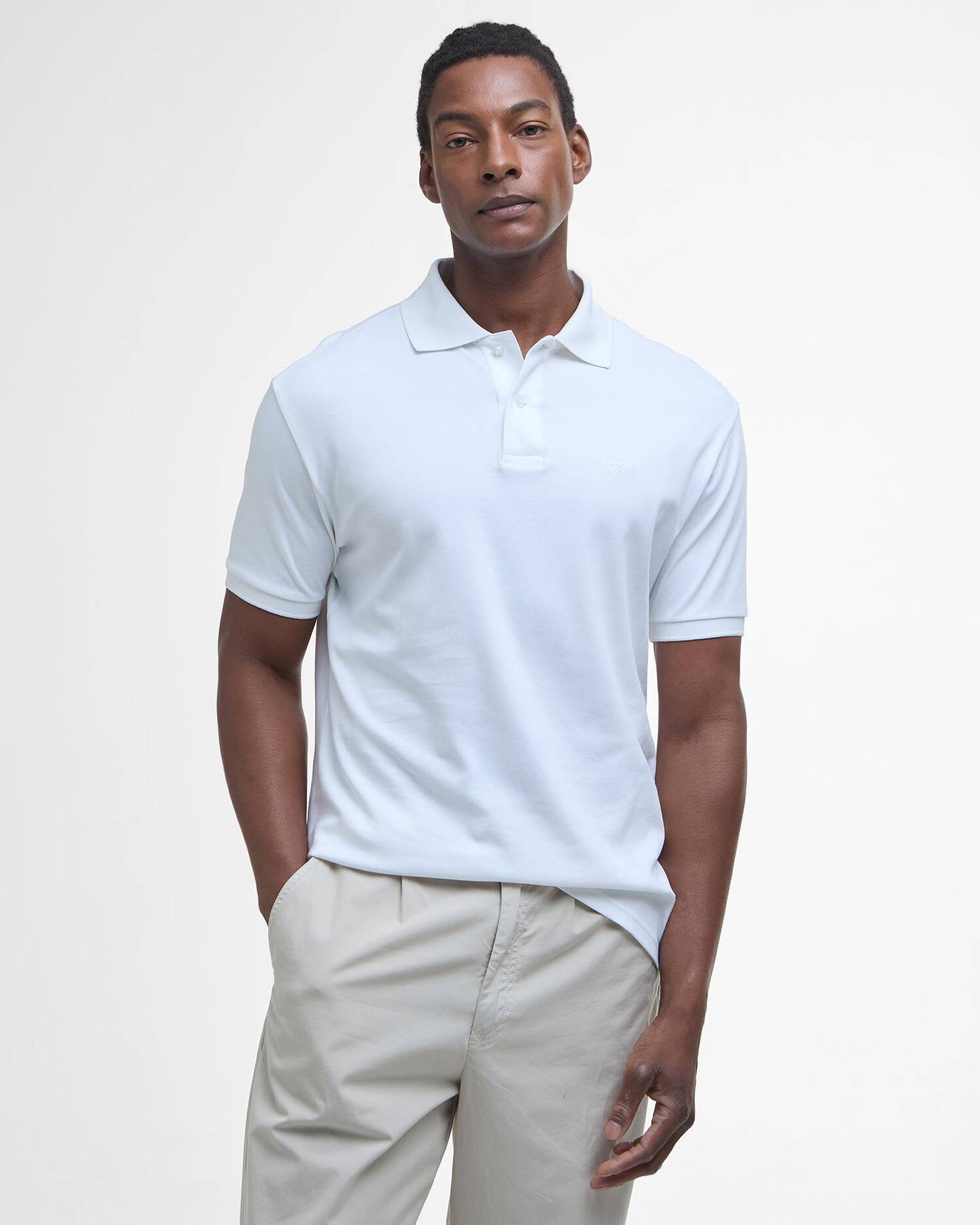 Barbour Hylton Interlock Polo Shirt MML1445 in White