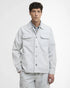 Barbour Draftmen overshirt blue haze cotton slub snap front front view