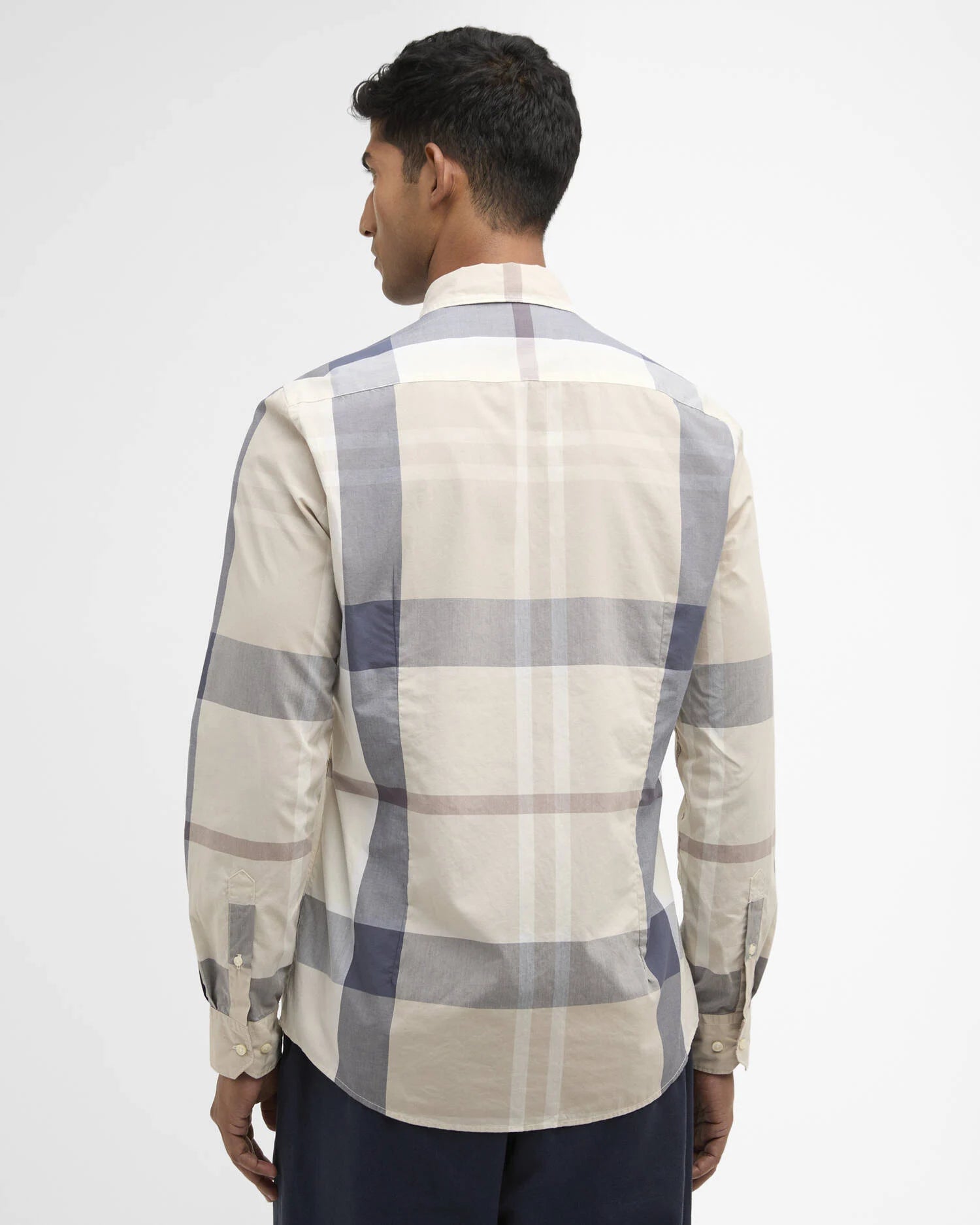 Barbour Harris long sleeve shirt Oban Mist tartan cotton back view