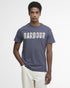 Barbour Thurford T-shirt washed navy cotton tartan logo front view