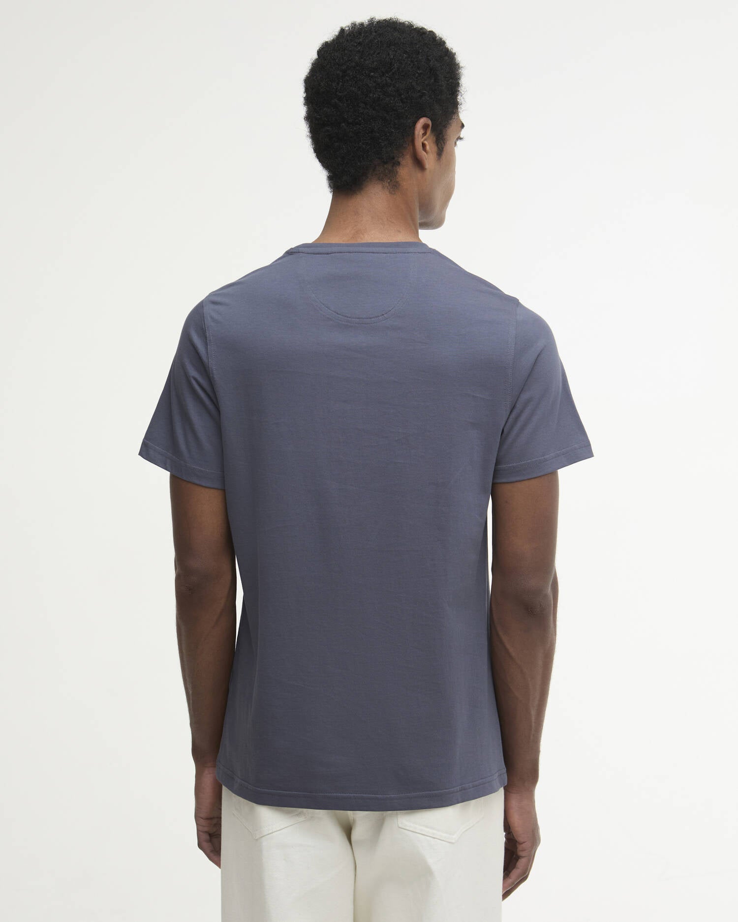 Barbour Thurford T-shirt washed navy cotton plain rear view