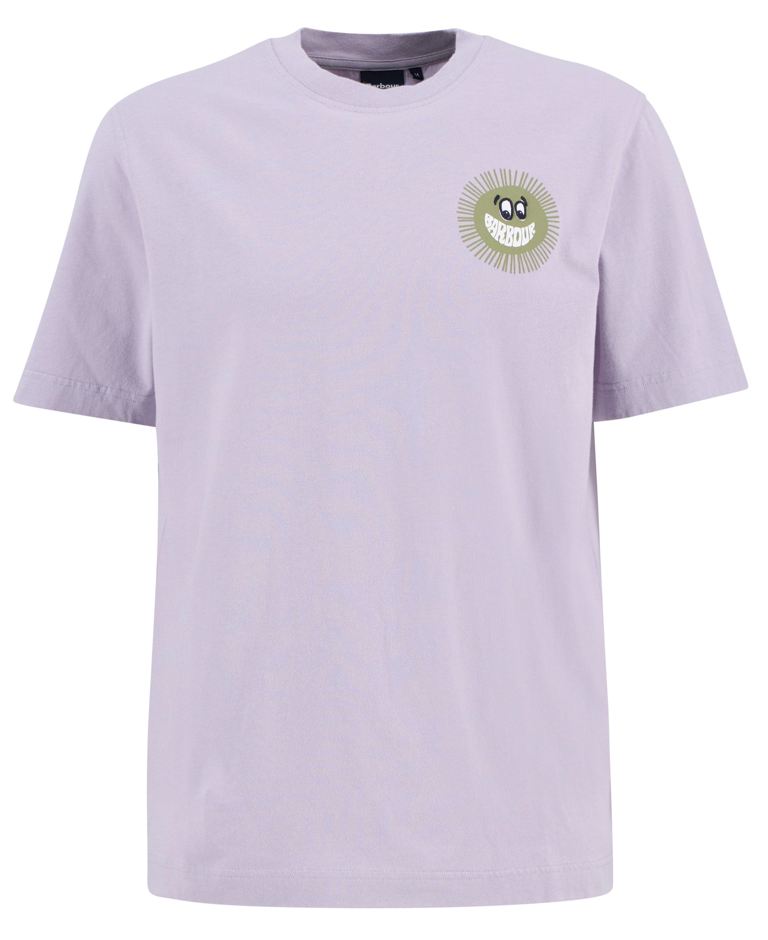 Barbour Westbury graphic T-shirt heather mist cotton character logo flat front view