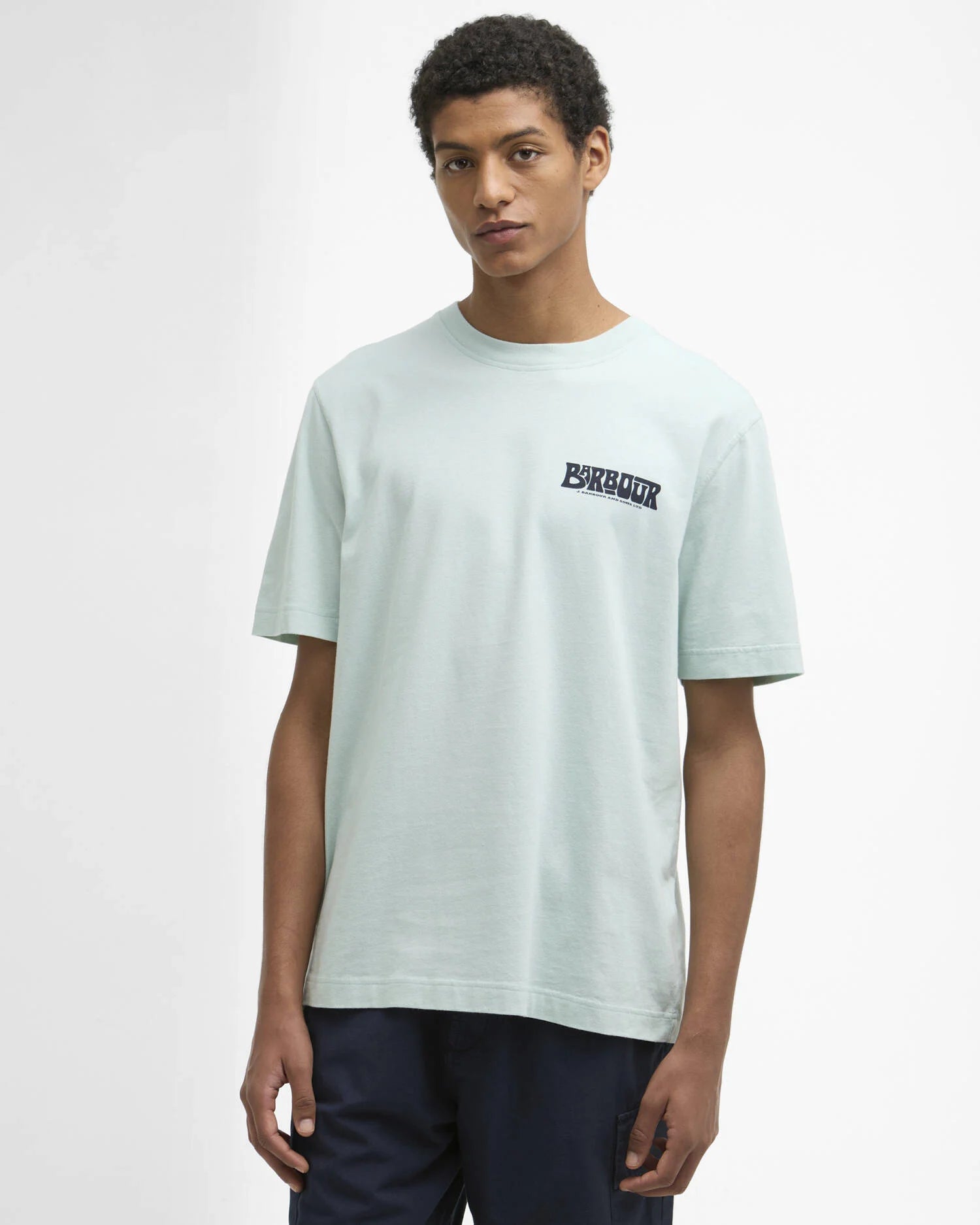 Barbour Frome graphic T-shirt mint cotton chest logo front view