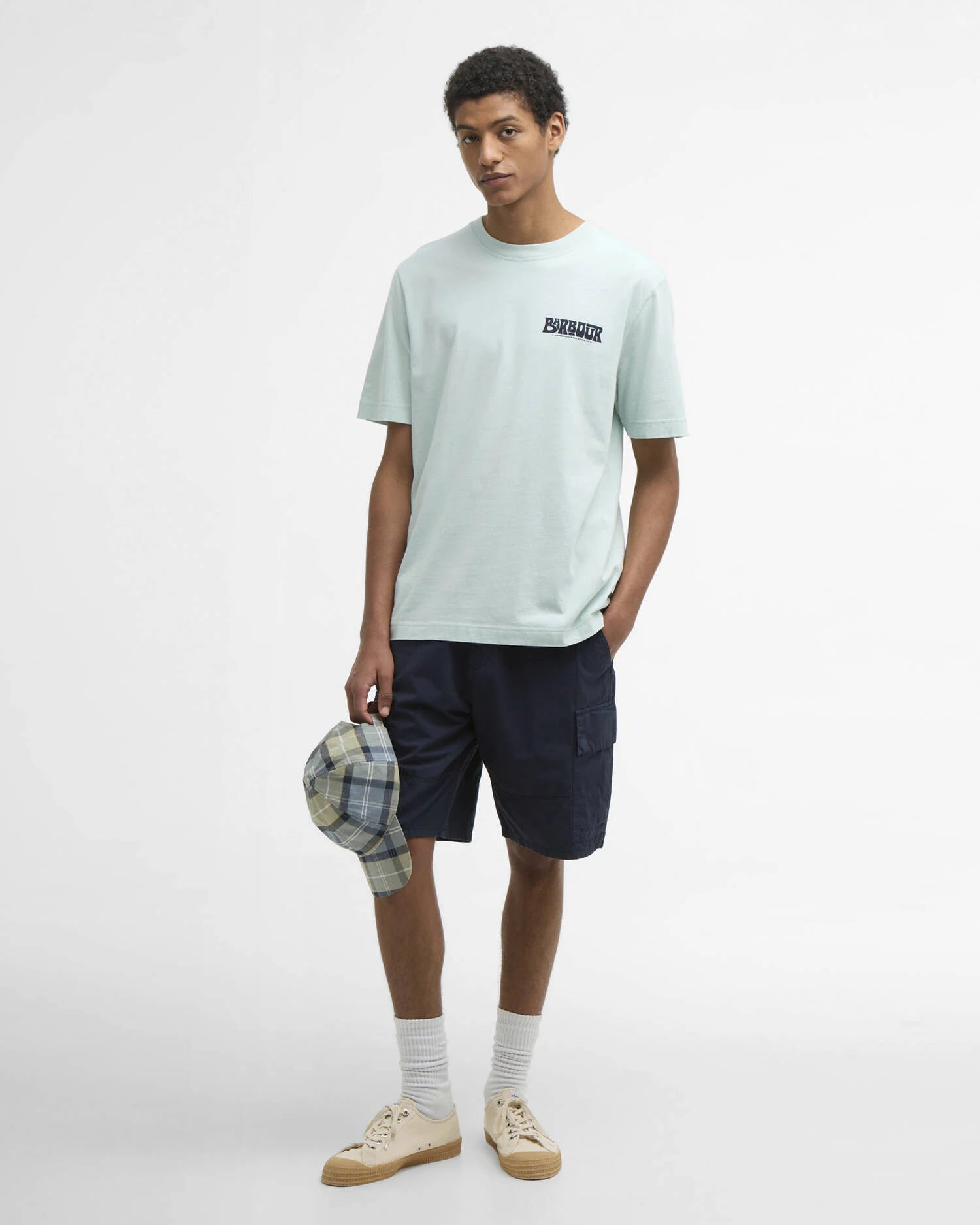 Barbour Frome graphic T-shirt mint cotton chest logo detail full  view