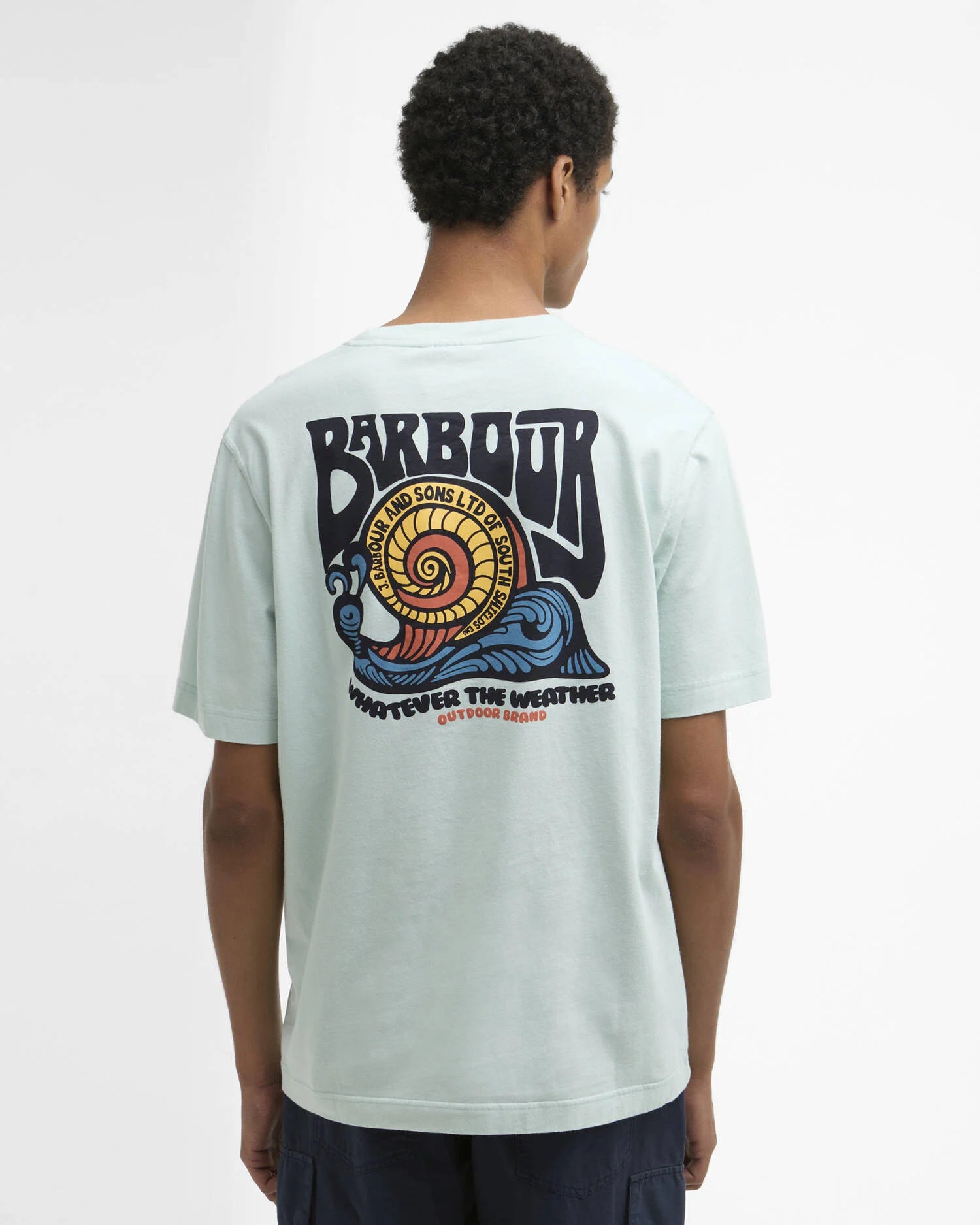 Barbour Frome graphic T-shirt mint cotton large back print rear view