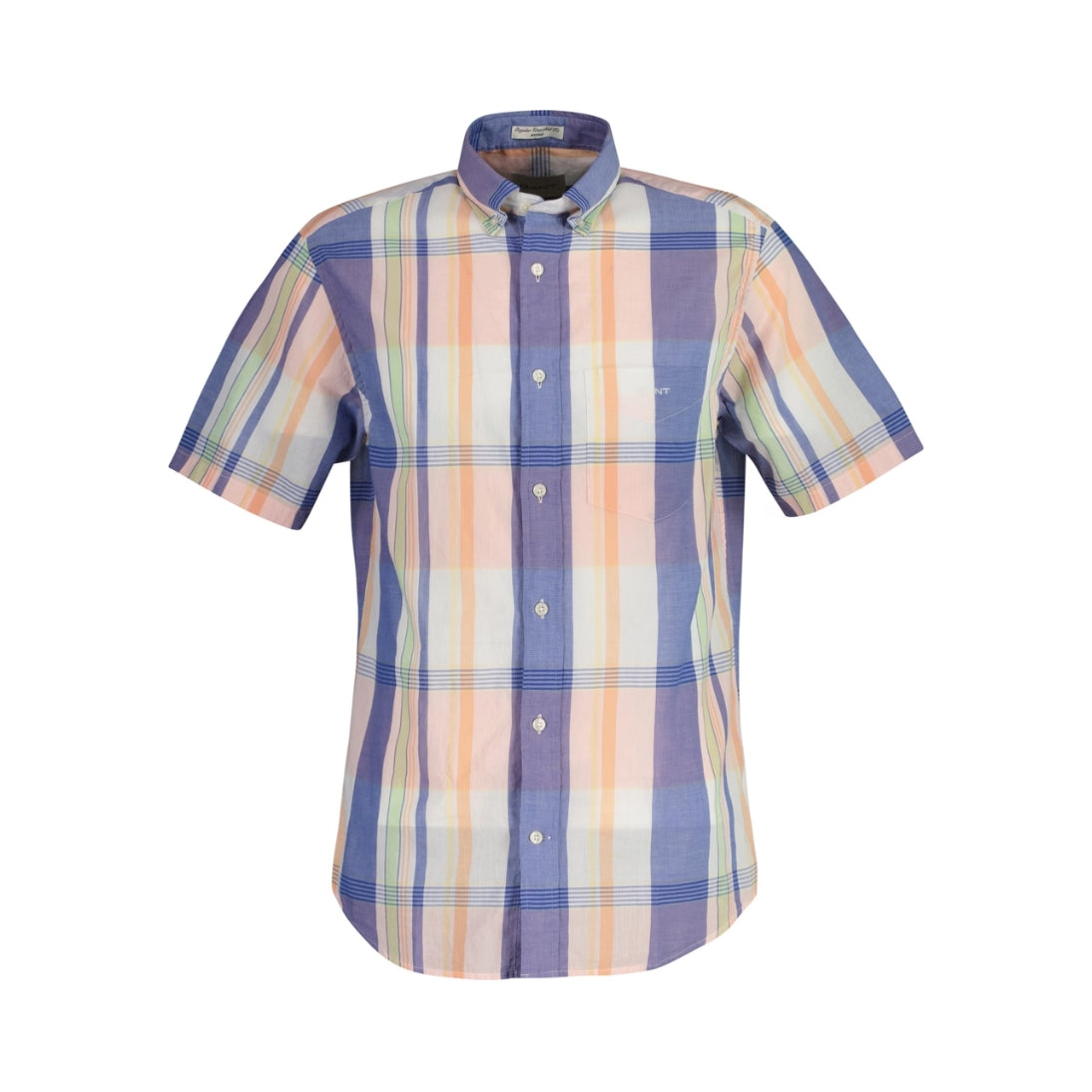 GANT Regular Fit Short Sleeve Madras Shirt 3250068 Eggshell