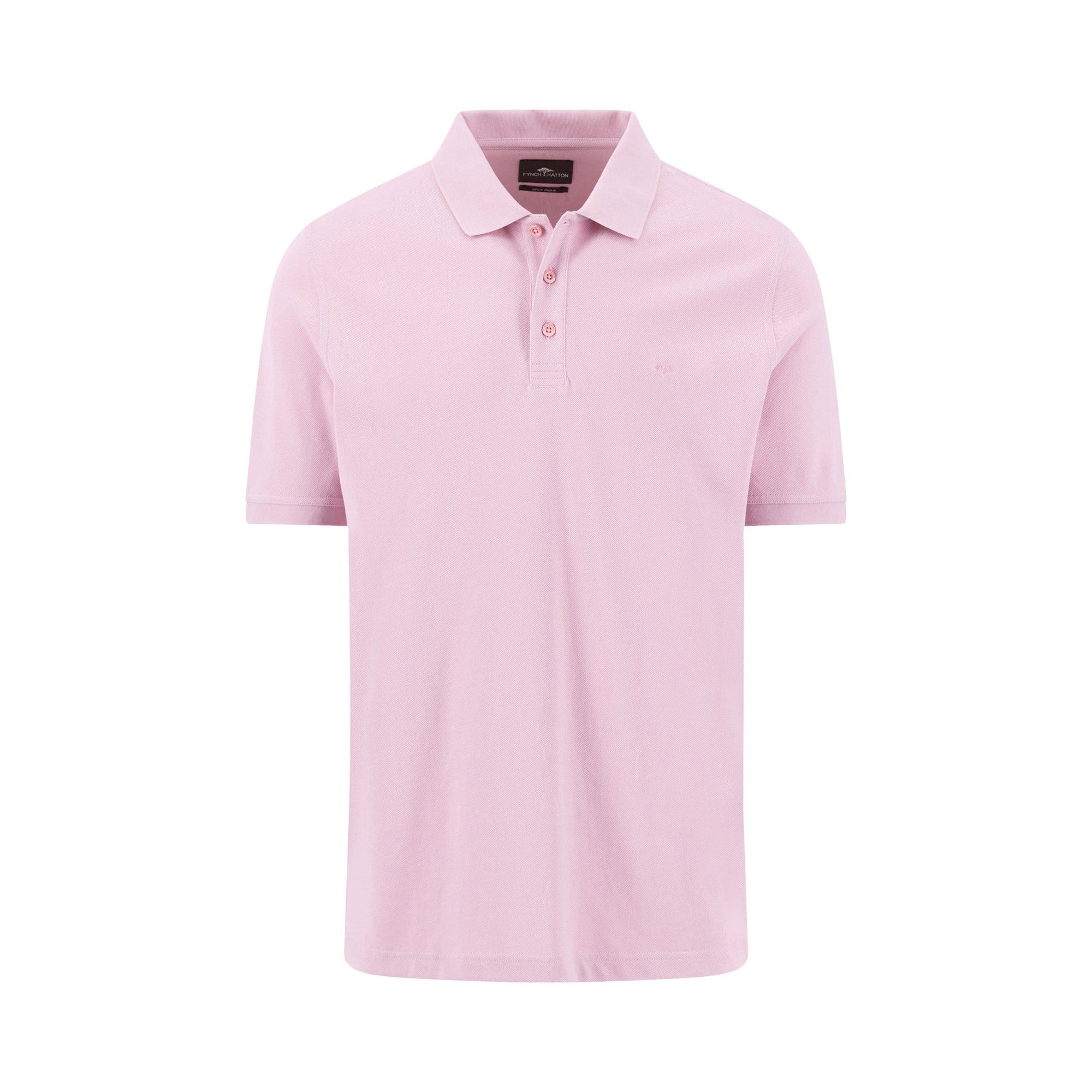 Pink polo shirt on a white background