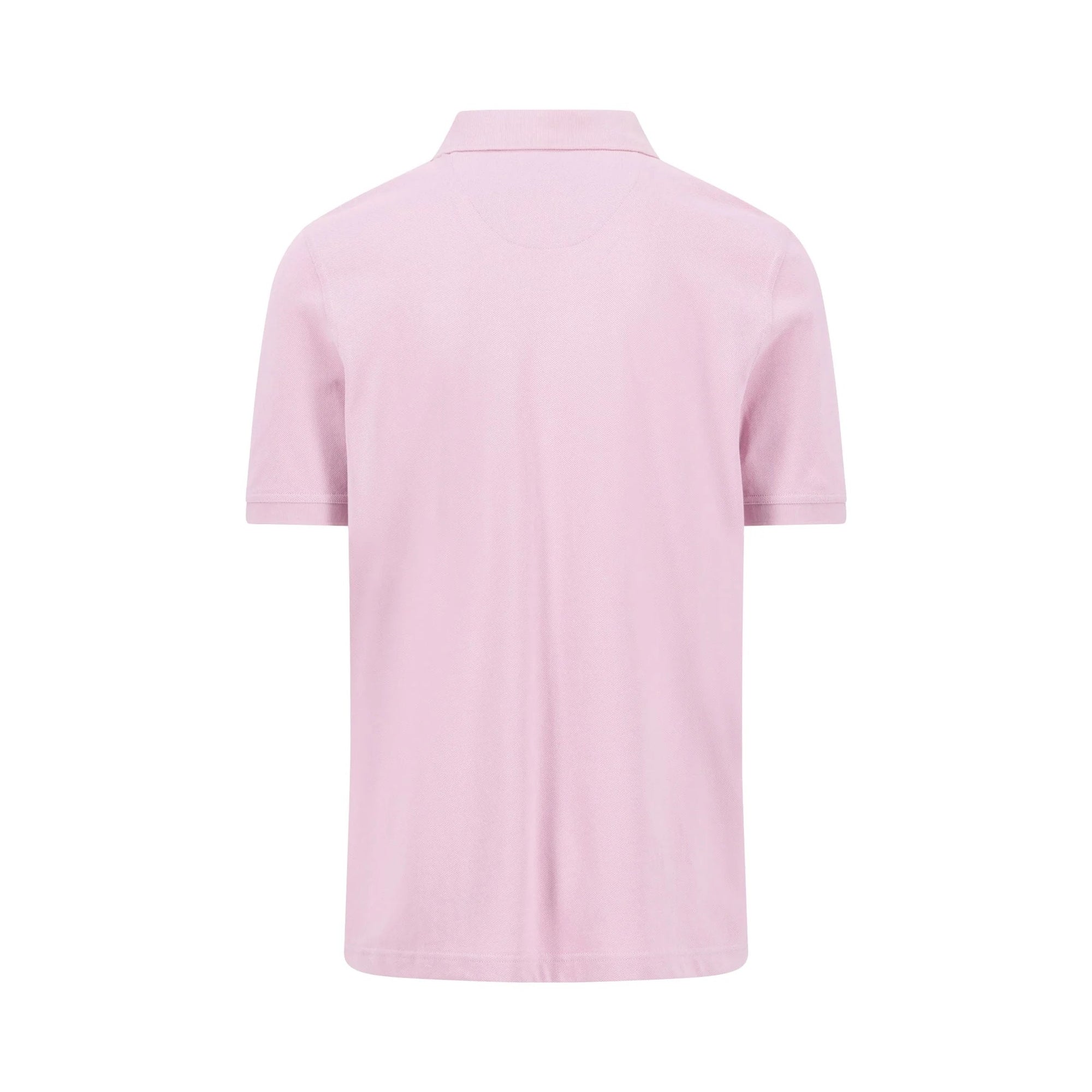 Pink polo shirt on a white background