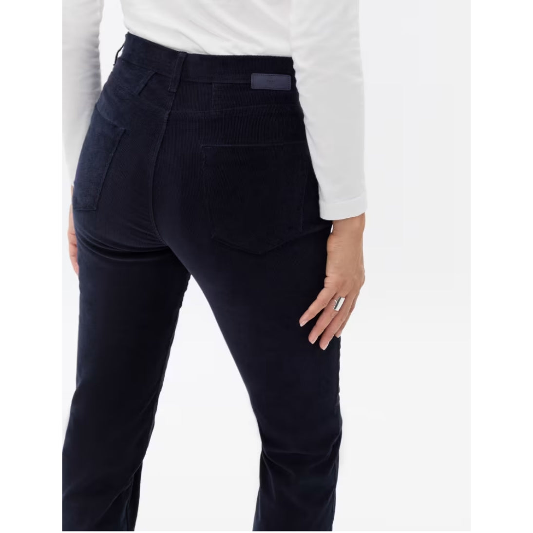 Brax Mary Five-pocket Stretch Needle Cord Jeans 73-1838 In Marine