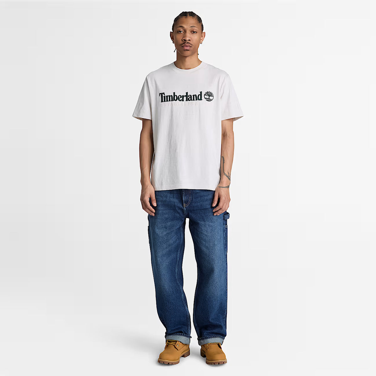 Timberland® Established 1973 Embroidered Short-Sleeve T-Shirt in Light Oatmeal Heather