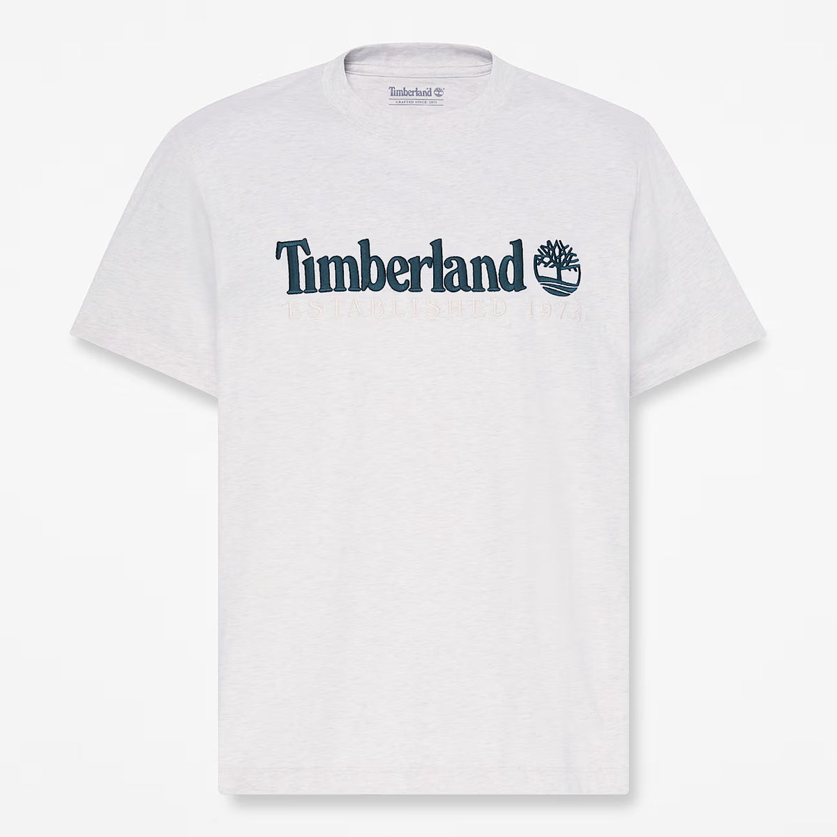 Timberland® Established 1973 Embroidered Short-Sleeve T-Shirt in Light Oatmeal Heather