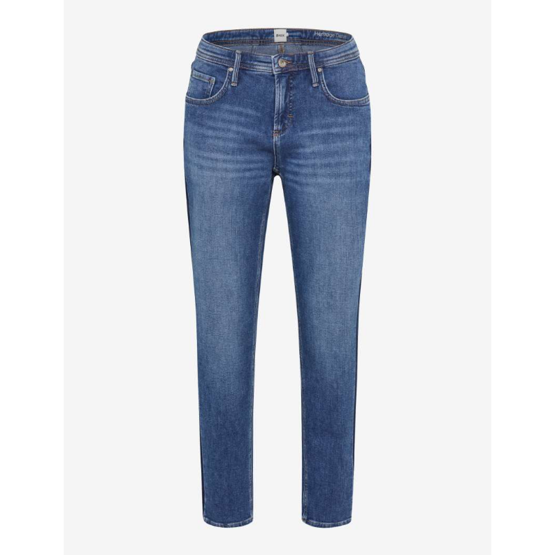 Brax Miley S Cropped Denim Pants in Used Stone Blue 77-7408