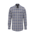 Blue and white checkered shirt on a white background