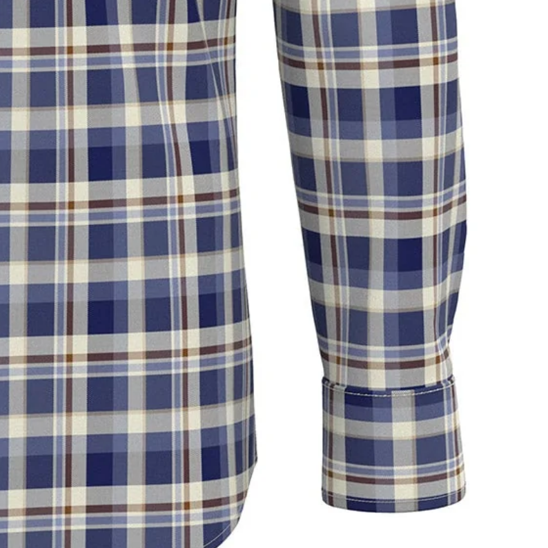 Fynch-Hatton Checked Cotton Shirt – Misty Blue