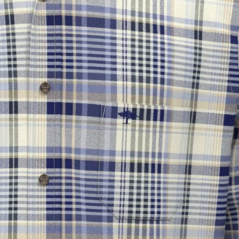 Fynch-Hatton Cotton Check Shirt with Button-Down Collar
