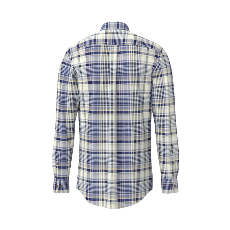 Fynch-Hatton Cotton Check Shirt with Button-Down Collar