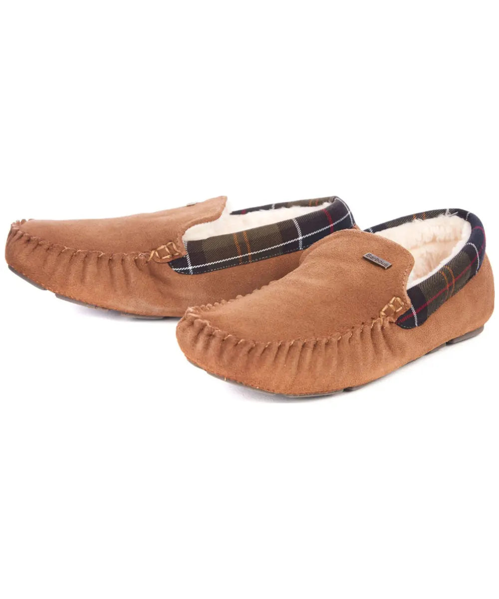 Barbour Monty Suede Slippers in Camel