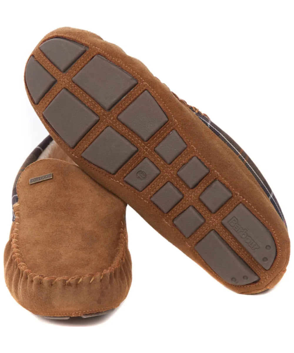 Barbour Monty Suede Slippers in Camel