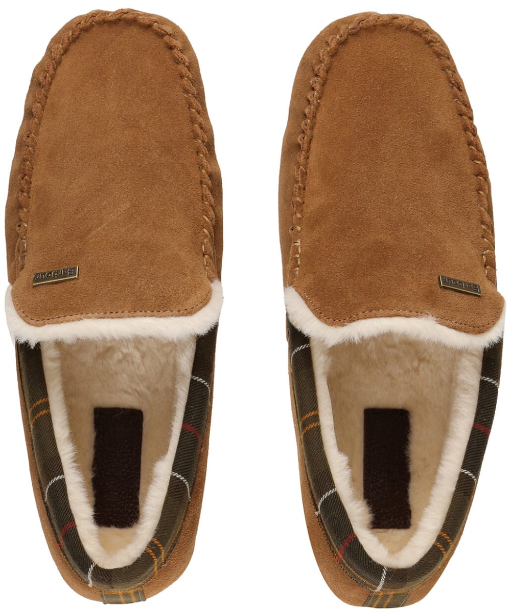 Barbour Monty Suede Slippers in Camel