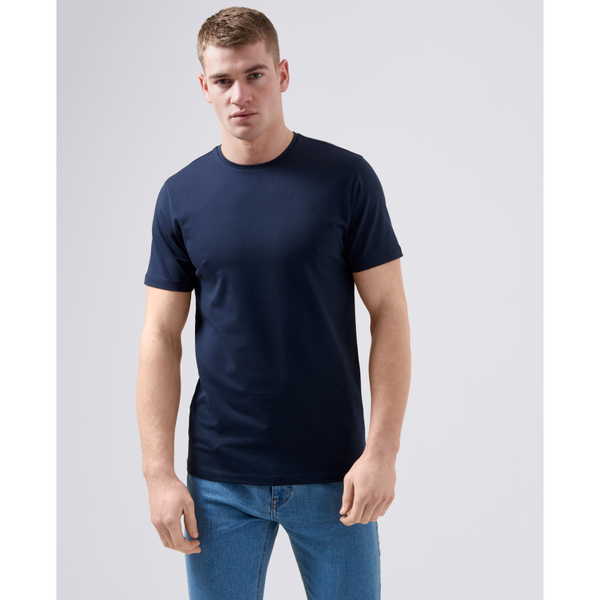 Remus Uomo Short Sleeve Casual Luxurious T-Shirt Soft and Stretchy 53121 - Navy