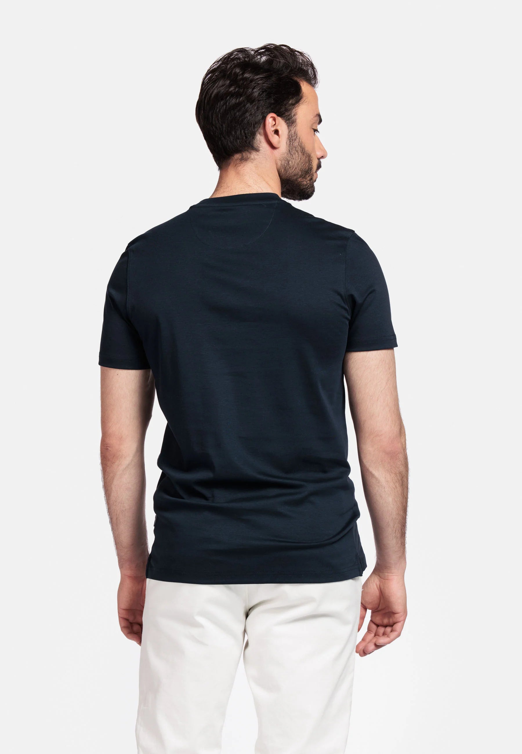 Giordano Luca Liquid Supima Cotton T-shirt in Navy