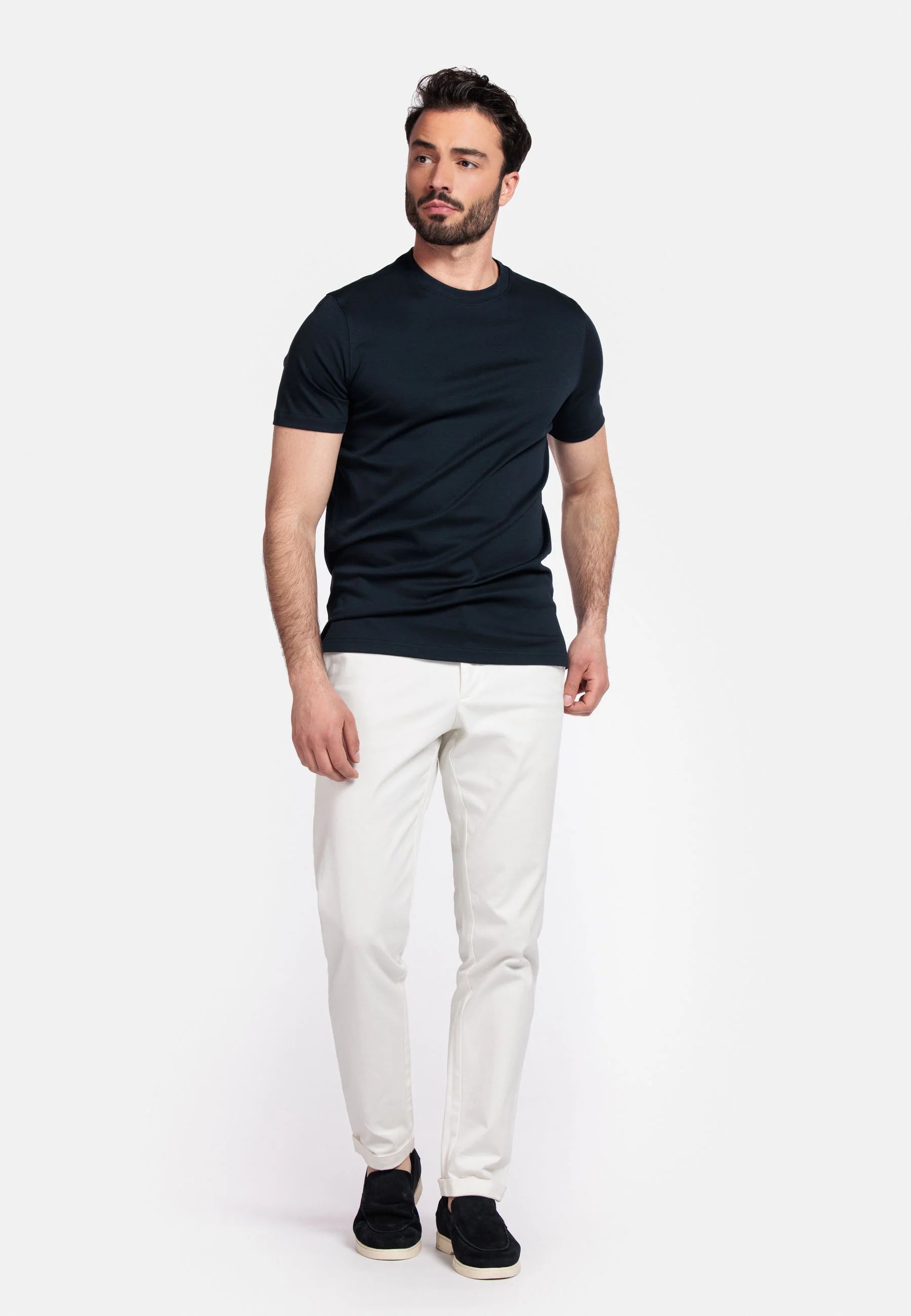 Giordano Luca Liquid Supima Cotton T-shirt in Navy