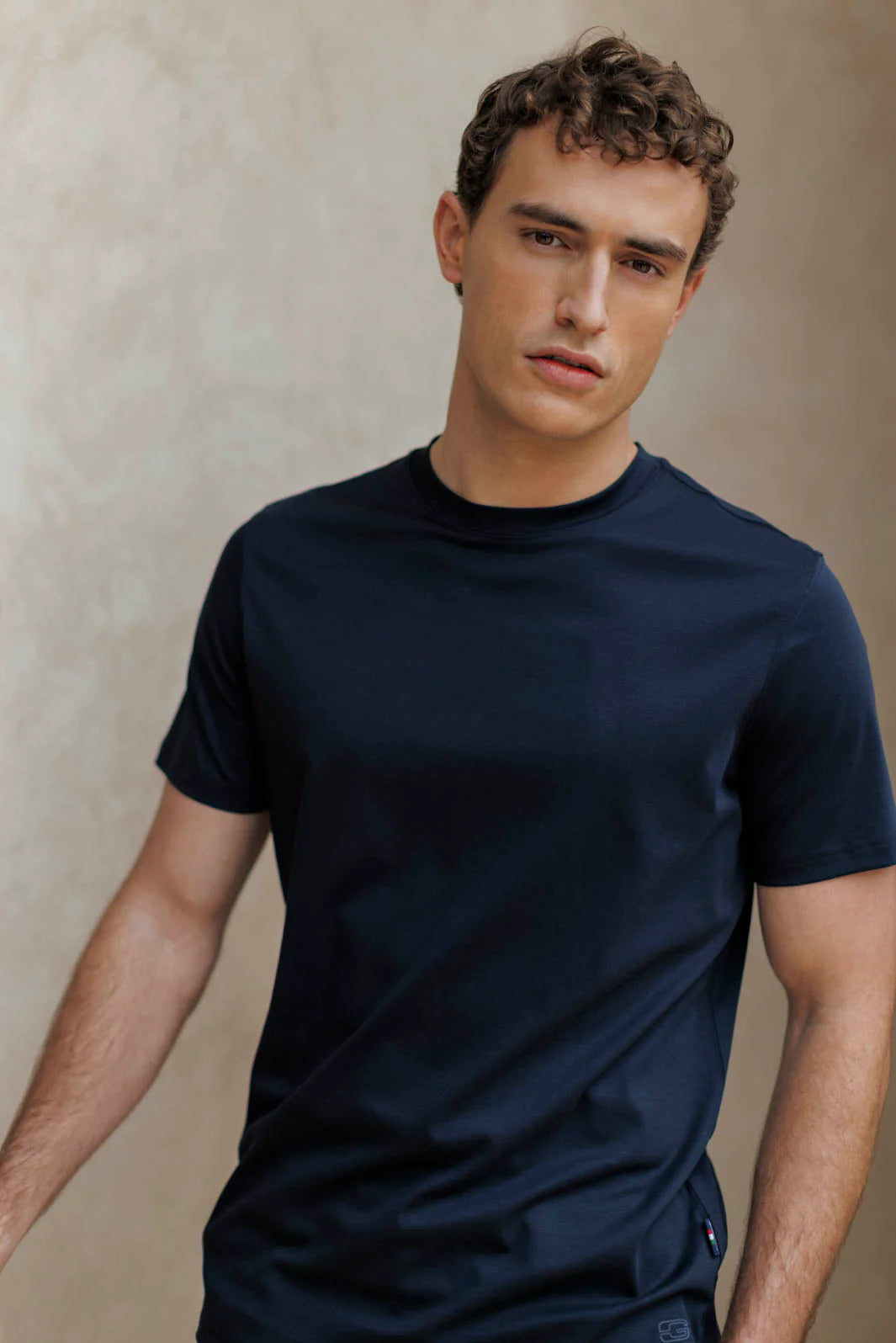 Giordano Luca Liquid Supima Cotton T-shirt in Navy