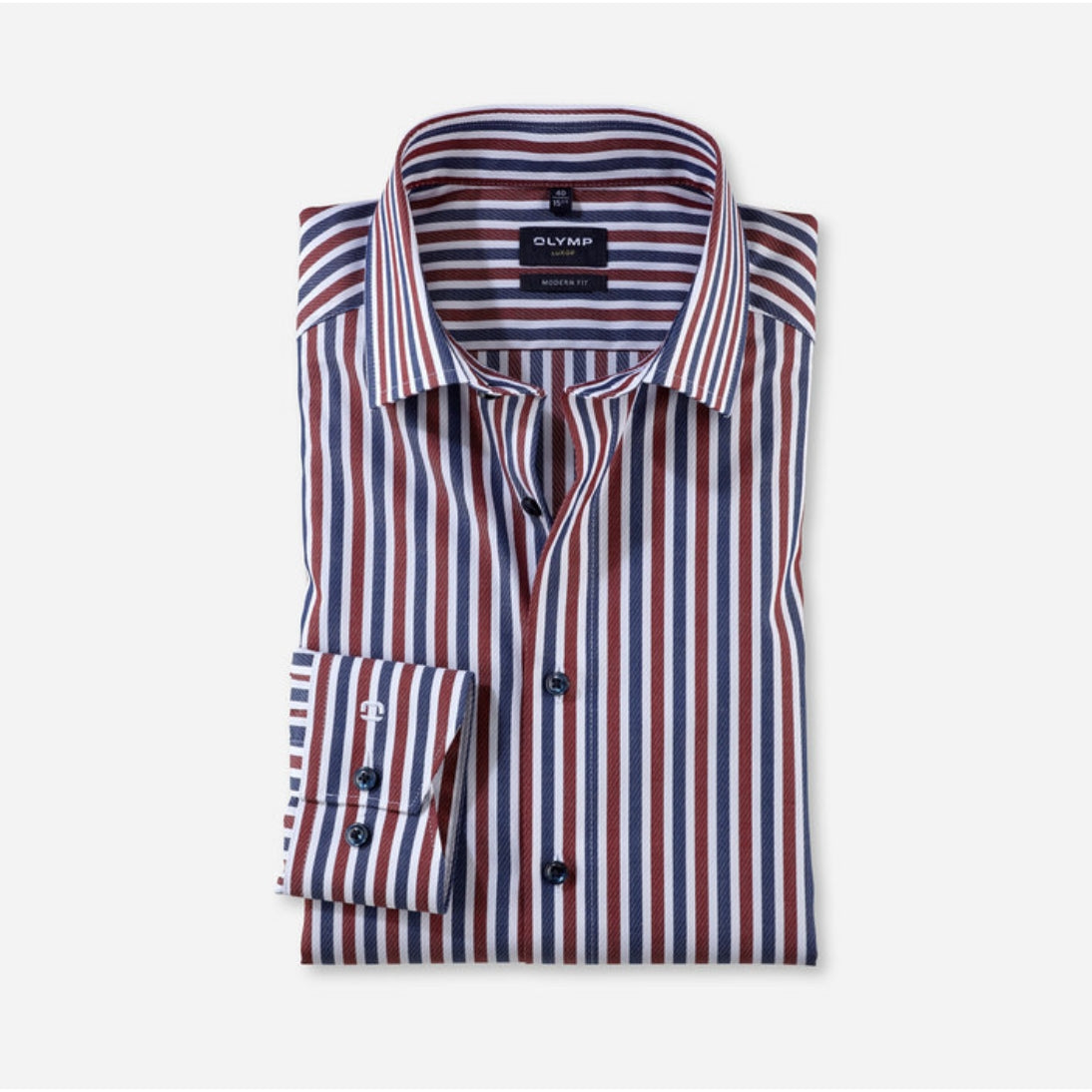 olymp shirts non iron Olymp Luxor Modern Fit Noniron Formal Shirt Narrow Stripe 1250 – Jepsons