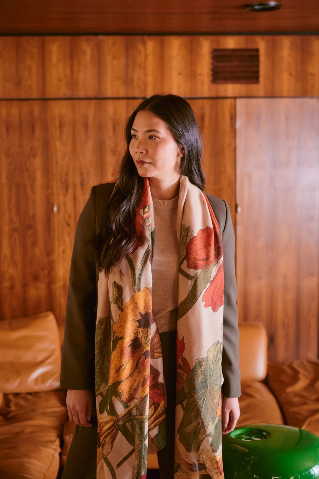 One Hundred Stars Nasturtium Fawn Scarf