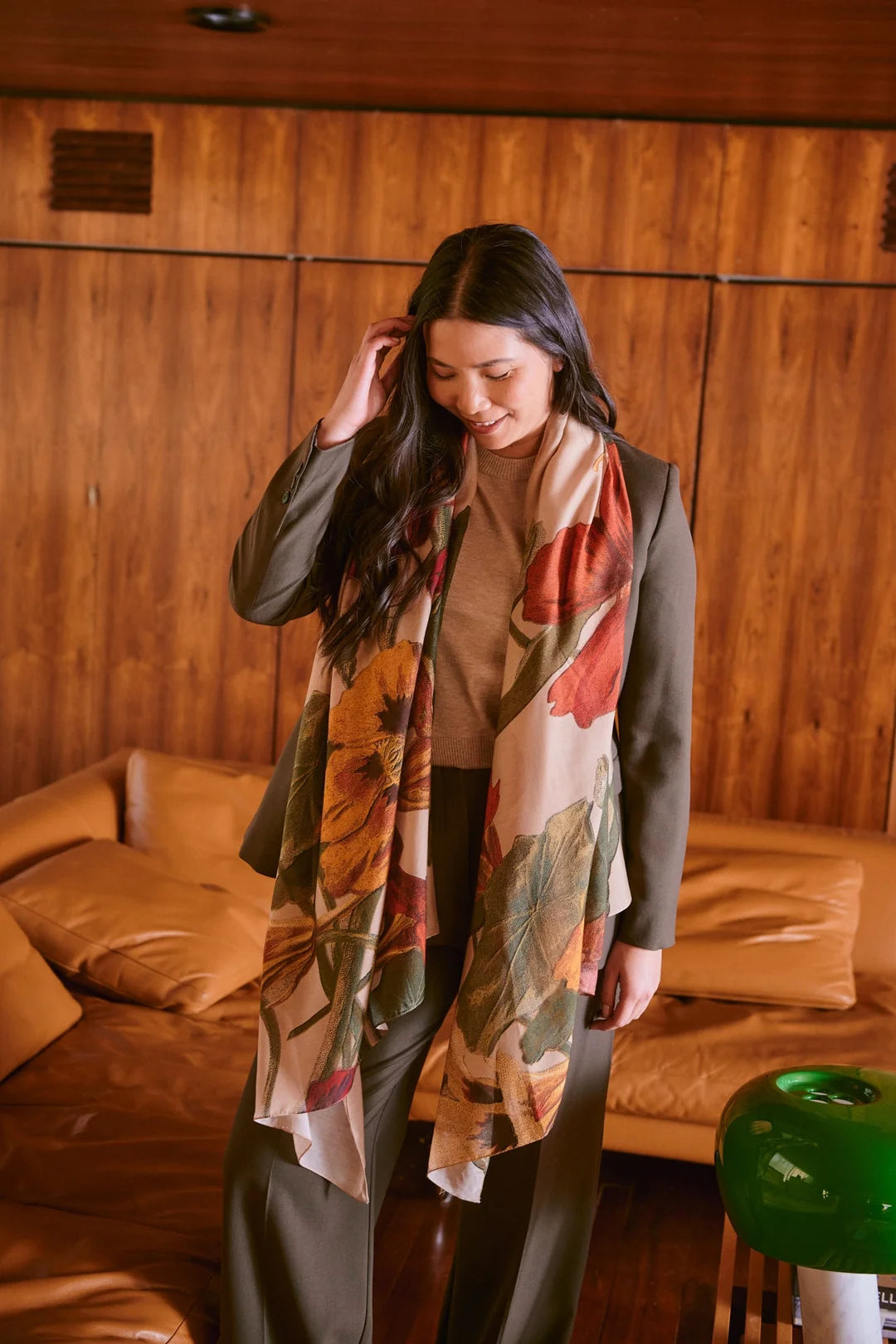 One Hundred Stars Nasturtium Fawn Scarf
