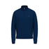 Blue pullover with a small logo on a white background