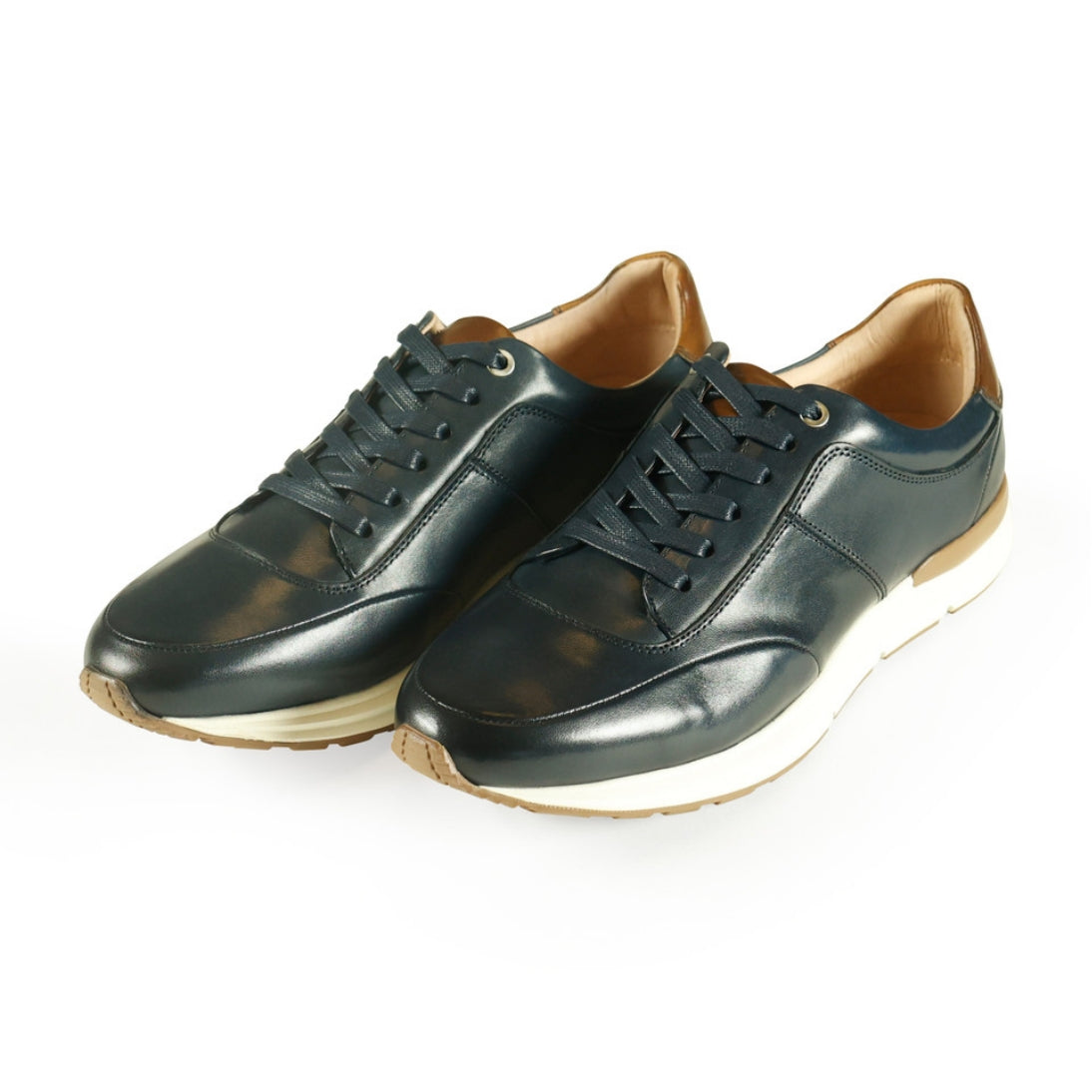 AZOR LA MODE Calabria Smart Leather Trainers ZM3827 Navy
