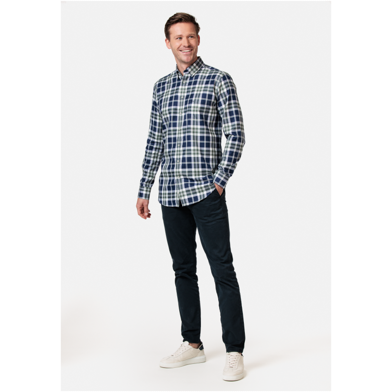 Giordano Regular Fit Button Down Check Green Navy Shirt 327300