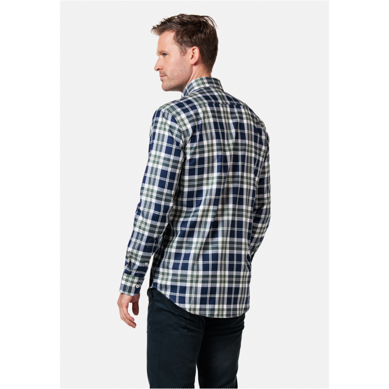 Giordano Regular Fit Button Down Check Green Navy Shirt 327300
