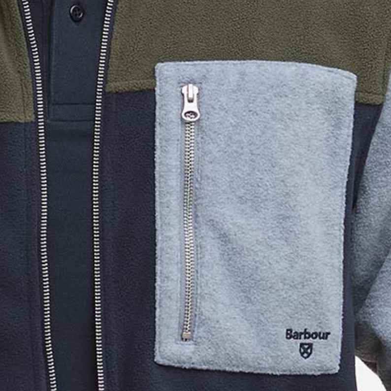 Barbour Colour Block Fleece – Grey Marl &amp; Navy