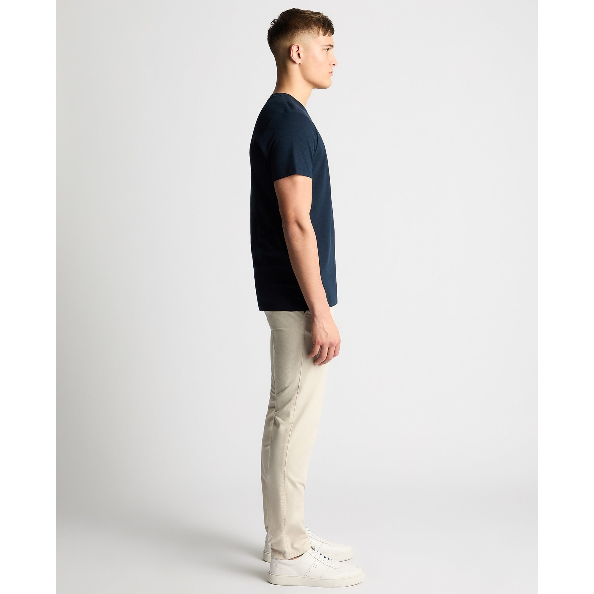 Remus Uomo Cotton Stretch Texture Tee 58786 Navy